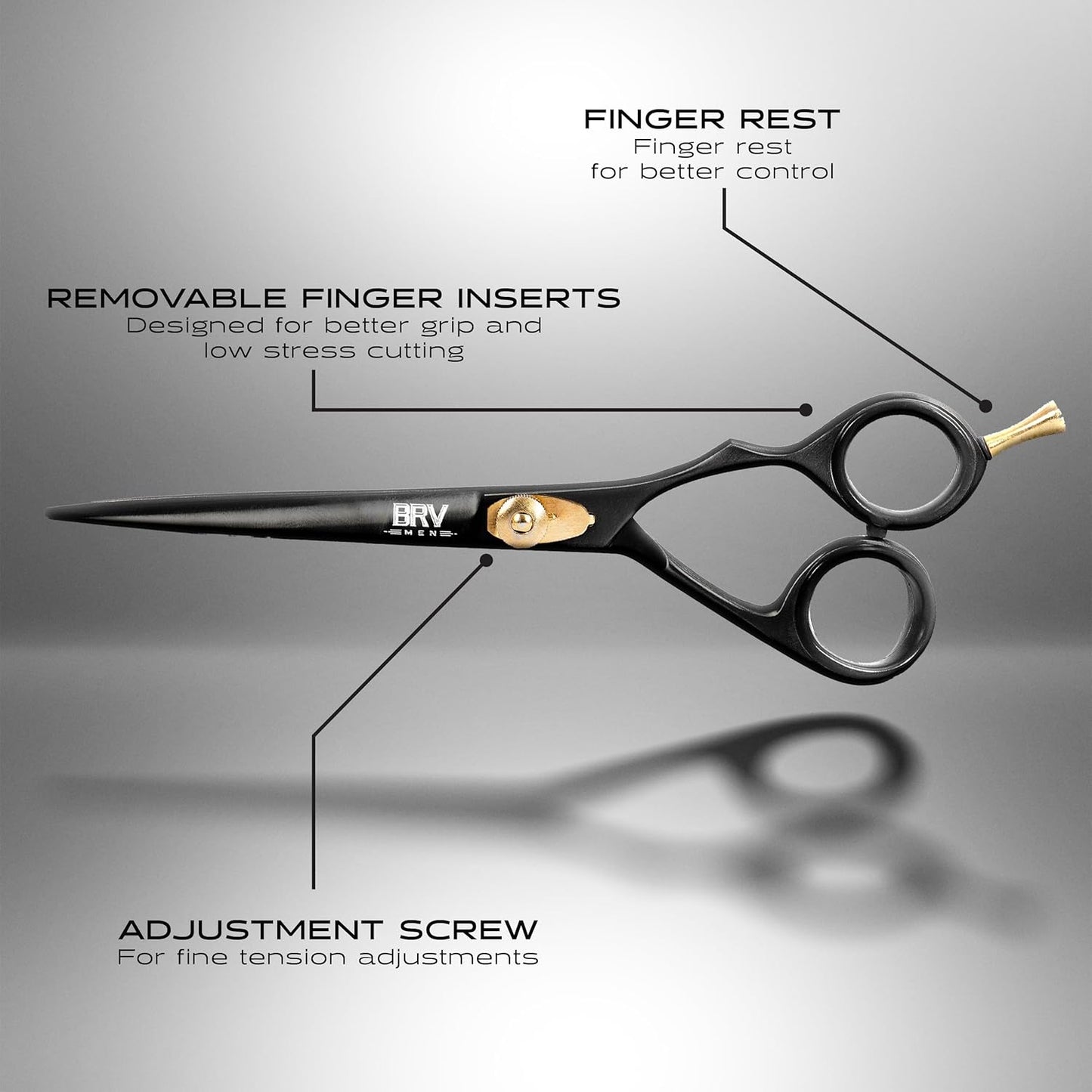 Razor Sharp Hair Scissors - 6.5" - Hammer Forged & Hand Sharpened - 100% Stainless Steel - RIGHT HANDED (Black)