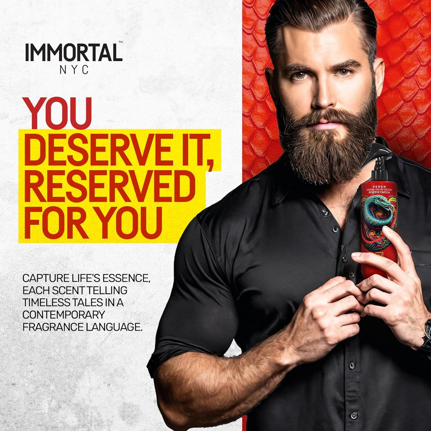 Immortal NYC Reserve Venom After Shave For Men Body/Face, 17 oz- Moisturizing and Refreshing Fruity Floral Men's Cologne