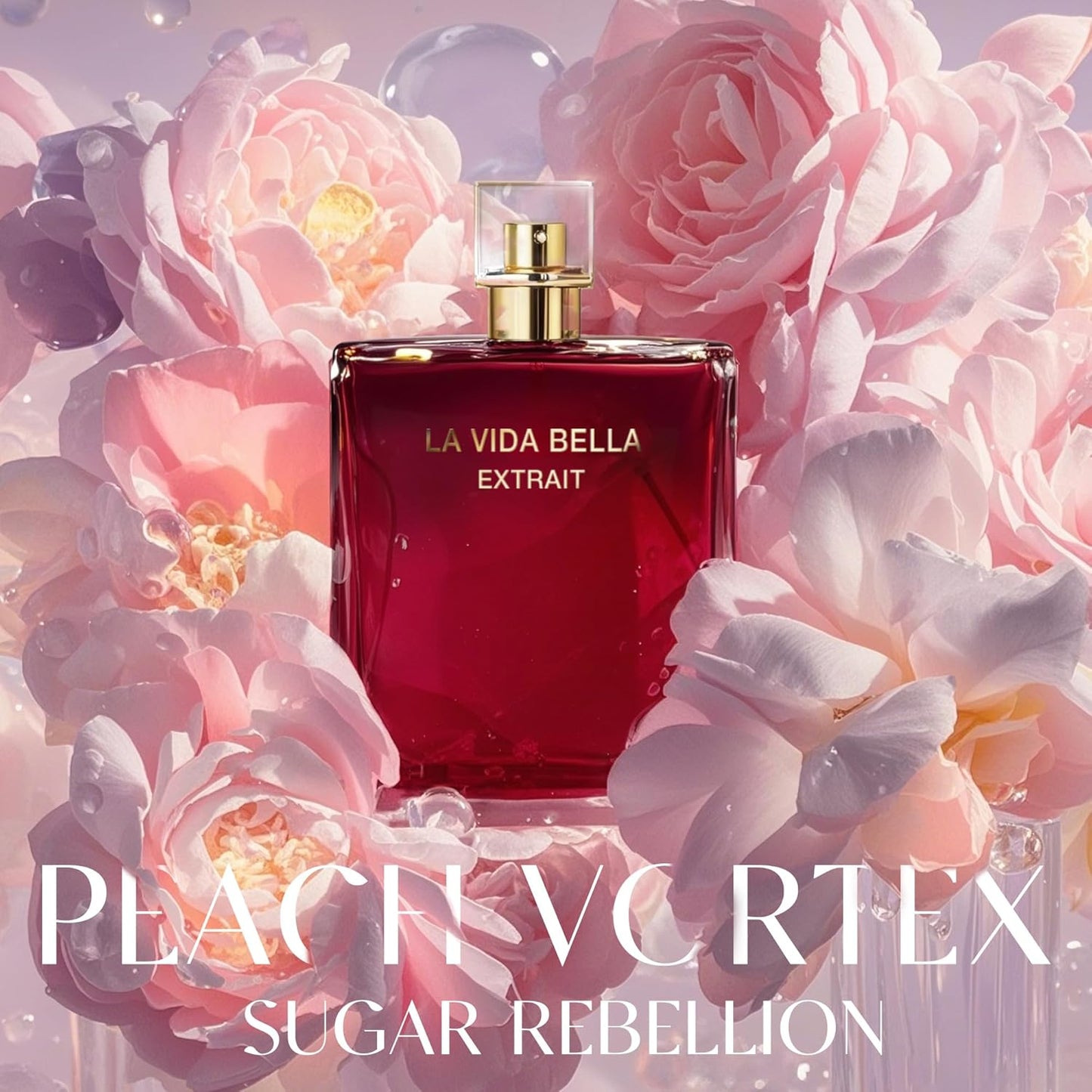 La Vida Bella Extrait Women Perfume 3.4Fl Oz Eau de Parfum Spray with Raspberry, Pink Pepper & Bergamot - Sugary Rush & Citrusy Notes Fragrance Daytime & Casual Use(3 Pack)