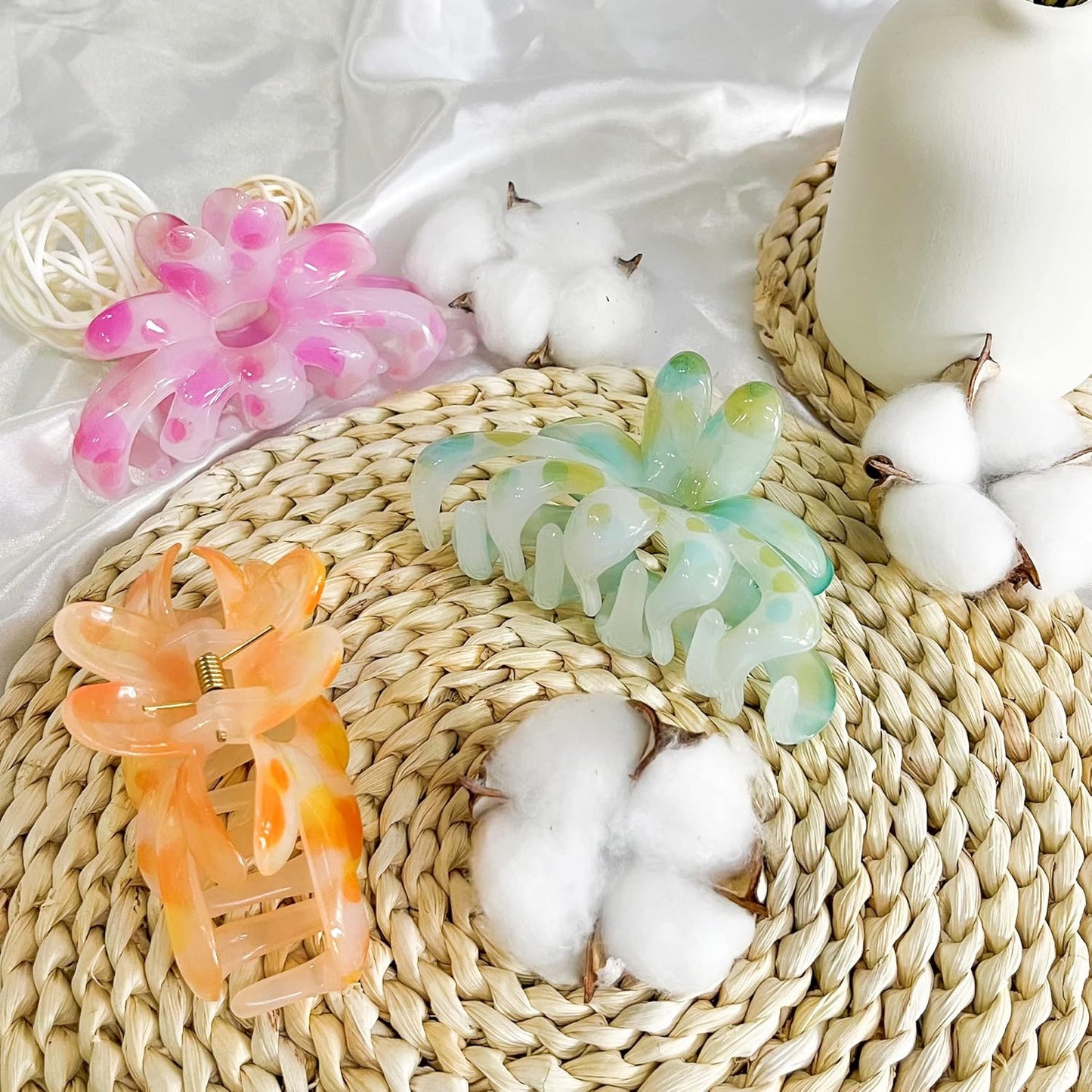 Hair Claw Clips - 3PCS Cute Styling Accessories for Women/Girls, Medium Nonslip Claws for Thin Hair, Strong Hold for Thick Hair