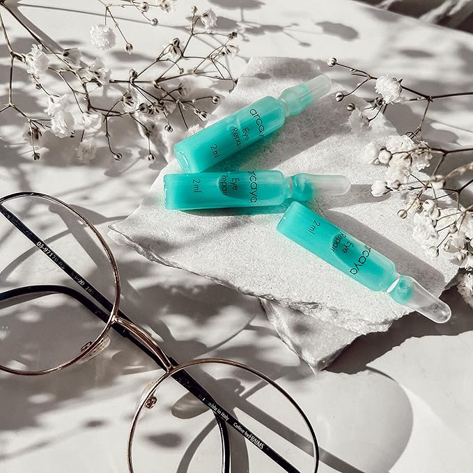 Arcaya Eye Repair Ampoule Serum - Ultra-Light Anti-Wrinkle Eye Serum with Peptides & Azuki Extract for Eye Zone Firming & Smoothing - Anti-Aging Serum - Vegan Skincare Serums, 5X2ml