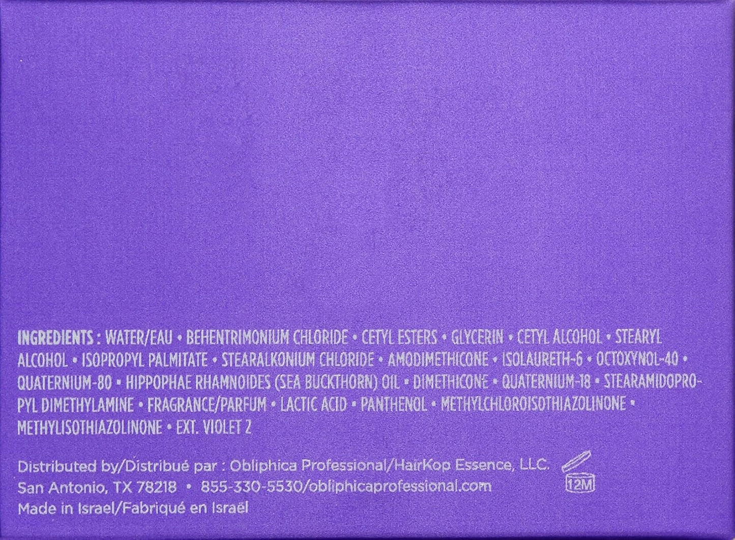 Obliphica Seaberry Hair Mask - Deep Conditioning Hydrating Treatment for Dry and Damaged Hair - Moisturizing Hair Repair and Growth Mask for Medium, Coarse, and Color-Treated Hair - 8.5 Ounces