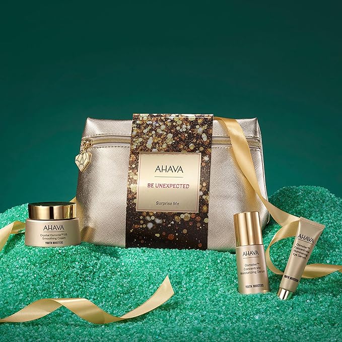 AHAVA Surprise Me Gift Set - Includes Osmoter Concentrate Moisturizing Serum 1 Fl.Oz, Crystal Osmoter x6 Smoothing Cream 1.7 Fl.Oz & Osmoter Concentrate IIluminating Eye Serum 0.5 Fl.Oz