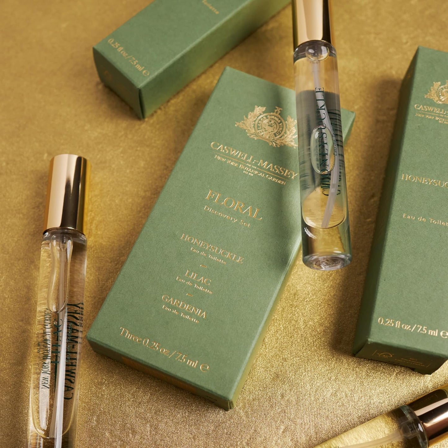 Caswell-Massey Floral Discovery Set – Includes Gardenia, Lilac & Honeysuckle – Travel Size Perfume for Women, Elegant Floral Scents – Botanical Perfume Gift Set – Made in USA, 0.25 Fl Oz Each