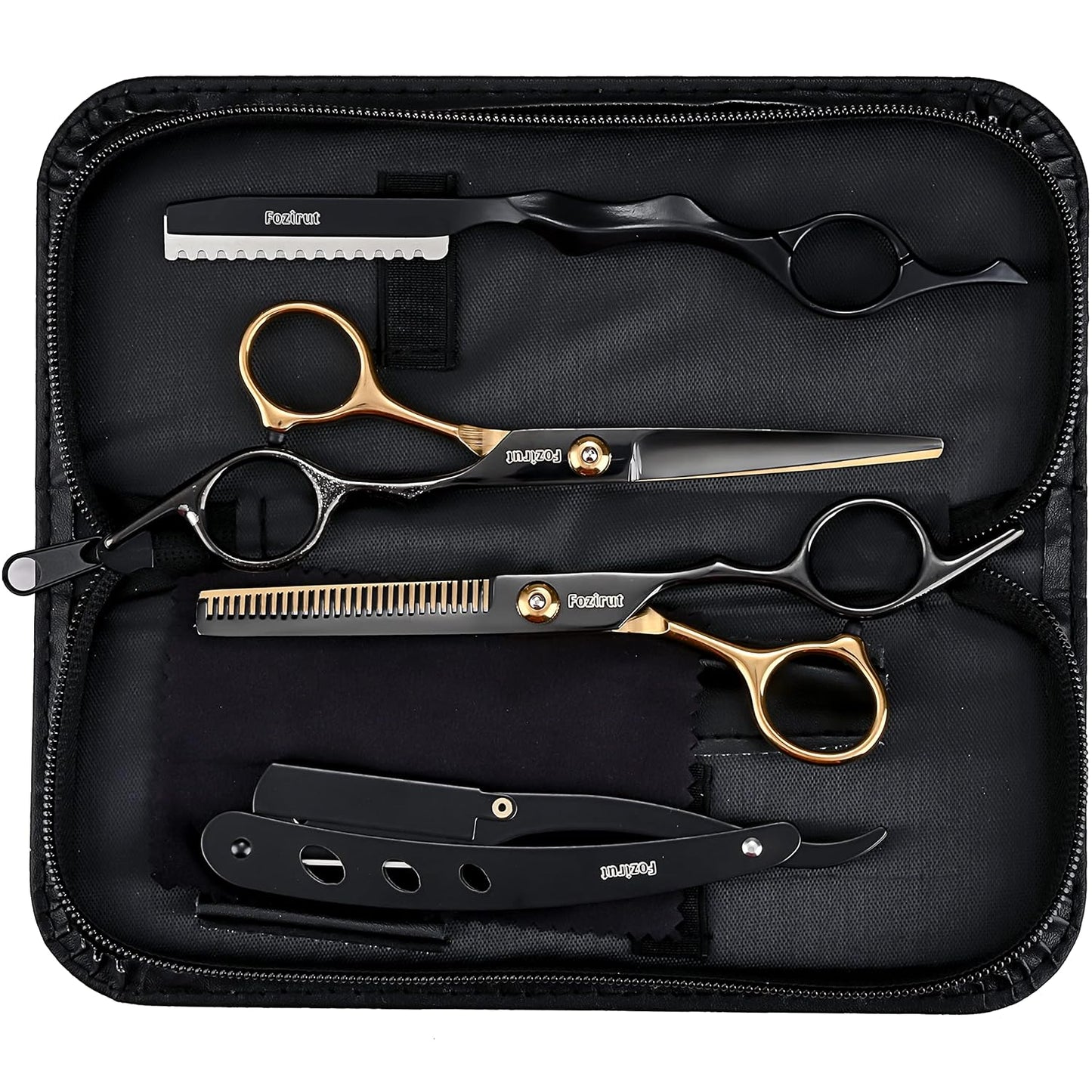 Professional Hair Scissors Thinning Shears Kit, Fozirut Barber Shears Haircutting Scissors Set, Tijeras De Peluqueria Profesional Salon Barber Supplies
