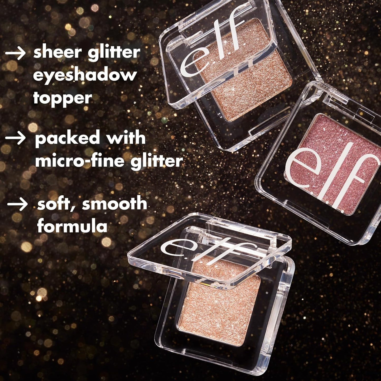 e.l.f. Fine As Fleck Glitter Eyeshadow, Long-Lasting Sheer Eye Makeup With A Shimmer Finish, Soft, Smooth Formula, Vegan & Cruelty-Free, Filthy Rich