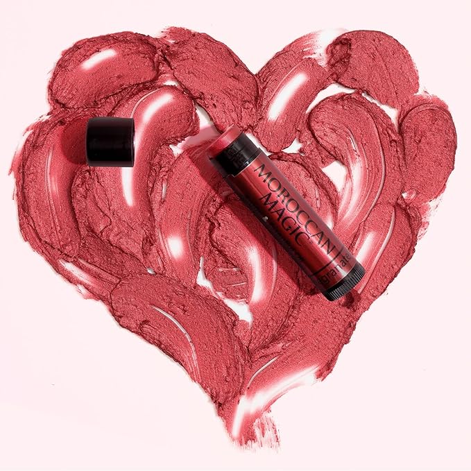 Moroccan Magic Pomegranate Red Tinted Lip Balm | Made with Natural Cold Pressed Argan and Essential Oils Lip Balm | Smooth Application | Non-Toxic, Cruelty Free | 2 Pack