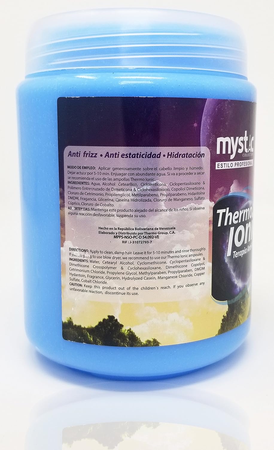 Thermo Group Mystic Thermo Ionic Anti Frizz Capillary Treatment Mask 35.27 Oz - Ionic Hair Treatment Mask For Straighter Frizz Free Smooth & Silky Hair - Reduces Tangles and Enhances Curls