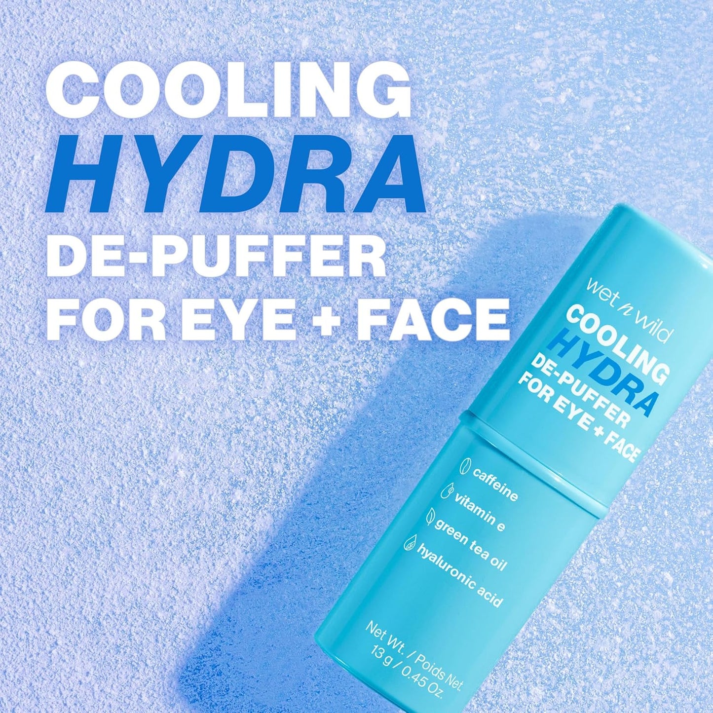 wet n wild Cooling Hydra De-Puffer, Soothing Face Makeup Primer Stick with Vitamin E & Caffeine, Instant Skin Refreshments for All Skin Types and Complexions, Vegan & Cruelty-Free
