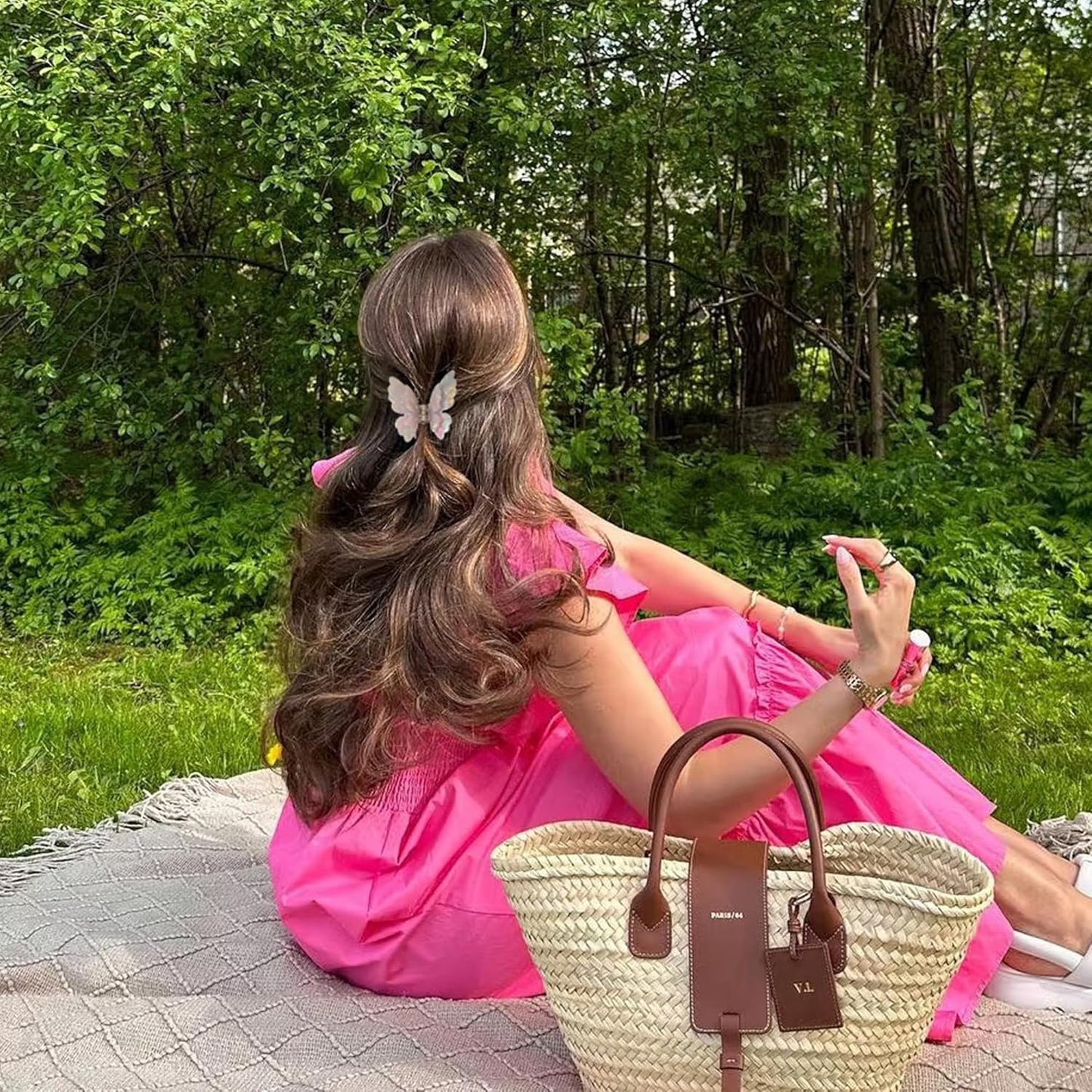 NAISIER Butterfly hair clips Butterfly claw clips for women girl cute Hair Accessories for Girls & Women.(Orange green purple)