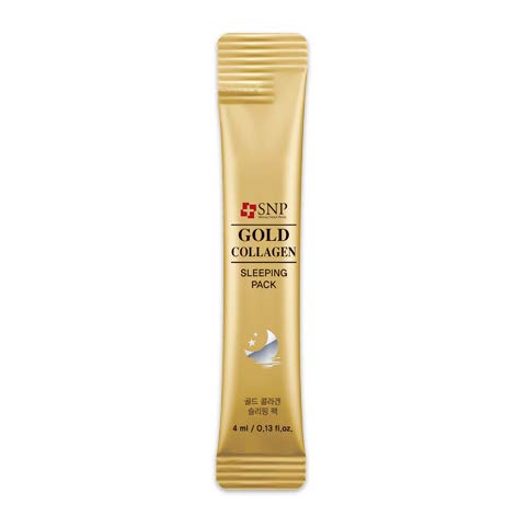 [K Beauty Snp] Overnight 24K Gold Night Cream with Collagen | Travel Size Individual Packaging | Hydrating and Nourishing for All Skin Types | Korean Face Skincare | Self Care Facial Skin | 20 Pack