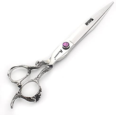 6/7/7.5/8/9 inch scissors silver professional hairdresser hair cut and trim diluted sharp 440C steel (8 inch flat shear-B)