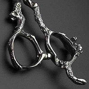 6/7/7.5/8/9 inch scissors silver professional hairdresser hair cut and trim diluted sharp 440C steel (8 inch flat shear-B)