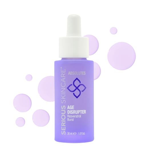 Serious Skincare Absolutes Age Disrupter Facial Treatment Serum with Resveratrol for Smooth & Radiant Skin - Grape Skin Stem Cells - Improve Elasticity - 1 oz.