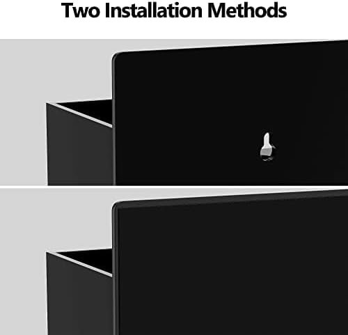 HBlife 2 Pcs Acrylic Magnetic Dry Erase Marker Holder for Whiteboard, Wall Mount 10 Slots Magnet Pen Pencil Holder for Fridge Refrigerator, Locker Organizer Accessories for Classroom Office, Black