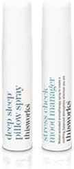 THISWORKS Soothe & Sleep Travel Gift Set Mini's, Deep Sleep Pillow Spray and Stress Check Mood Manager, for Wellness and Calming, Infused with Essential Oils