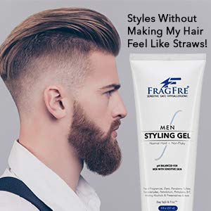 Men Hair Styling Gel Fragrance Free 8 oz (2-Pack Gift Set) - pH Balanced for Men with Sensitive Skin - Not Too Firm or Light - Just Normal Hold for Normal Hair Styles - Hypoallergenic-No Bumps