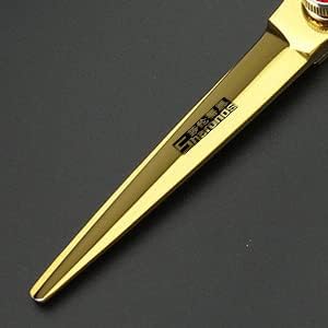 Gold Dragon Professional Hairdressing Scissors - 7/7.5/8 Inch, Gold and Black, 6 Inch 2-Piece Set