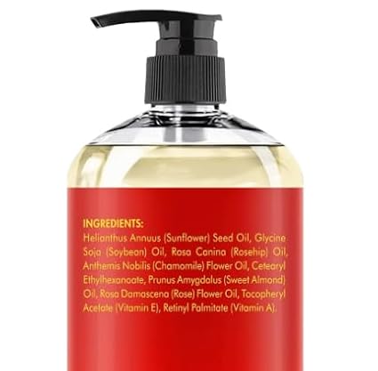 MAJESTIC PURE Rose Massage Oil - Hydrating, Calming, Warming, Relaxing & Rejuvenating Body Oil - Premium Grade, Made with Natural Oils - Skin Care for Men and Women - Made in USA - 8 fl oz