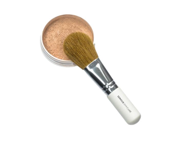 Serious Skincare BELLA ROSE PRO-MINERALS Loose Mineral Powder Makeup Foundation SPF 15 + Goat Hair Application Brush - Sheer to Full Coverage - Luminous Matte Finish - Men and Women - .50 oz   (Light)