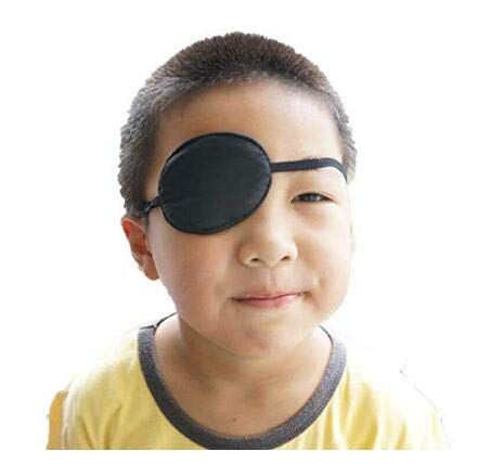 Black Eyepatch-Comfortable Adjustable Concave Shape Single Eye Mask Amblyopia Corrected Visual Acuity Recovery Eye Patch Mask Cover Pads for Lazy Eye/Amblyopia/Strabismus Recovery size S for Kids