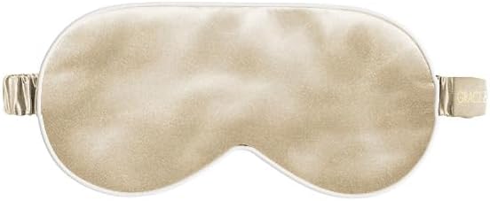Grace & Company Silky Satin Eye Mask for Women - Premium Gold Satin Silk Sleep Mask - Hydrating, Ultra Soft & Lightweight Vegan Sleeping Mask - Opal