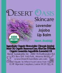 100% Pure Organic Jojoba Oil. Travel Size 1 oz plus 2 Pack Organic Lavender Lip Balms with over 70% Jojoba Oil. 100% Natural. By Desert Oasis Skincare (1 fl oz/29 ml)