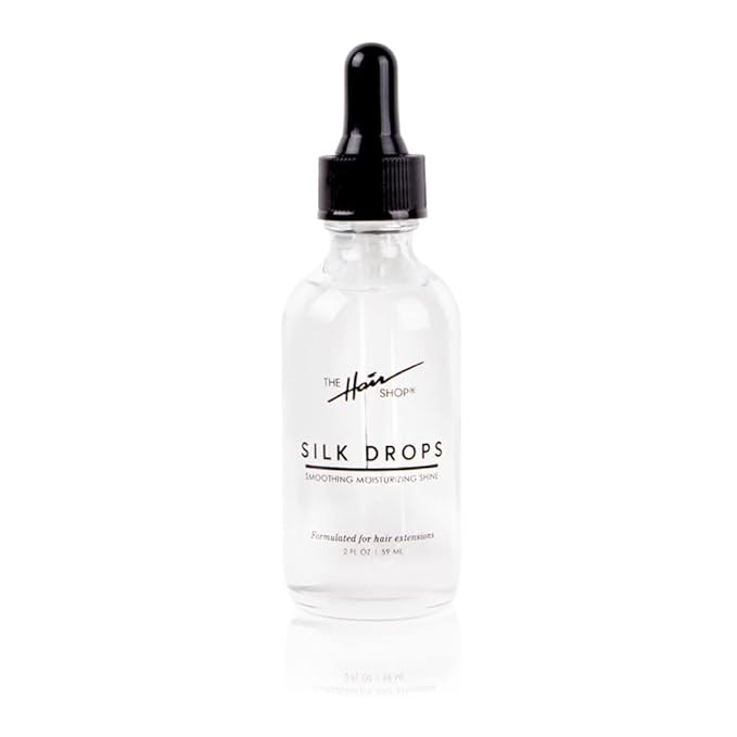The Hair Shop Silk Drops, Coconut & Sunflower Oil Infused Serum for Protecting 100% Remy Human Hair Extensions and Wigs (2 fl oz)