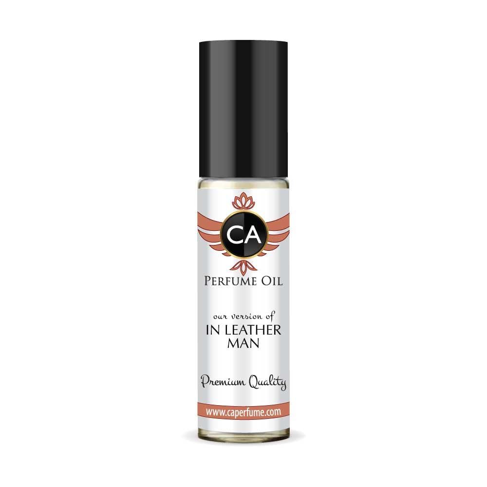 CA Perfume Impression of In Leather Man for Men Fragrance Oil Aromatic Fruity Scent Long Lasting Cologne for Men Travel Size TSA Ready Mini Parfum Body Oil Roll-on 0.33 Fl Oz 10ml