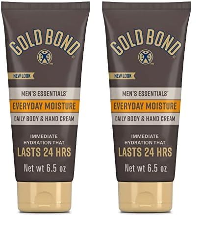 Gold Bond Men's Essentials Everyday Moisture Daily Body & Hand Cream, 6.5 oz., With Vitamin C (Pack of 2)