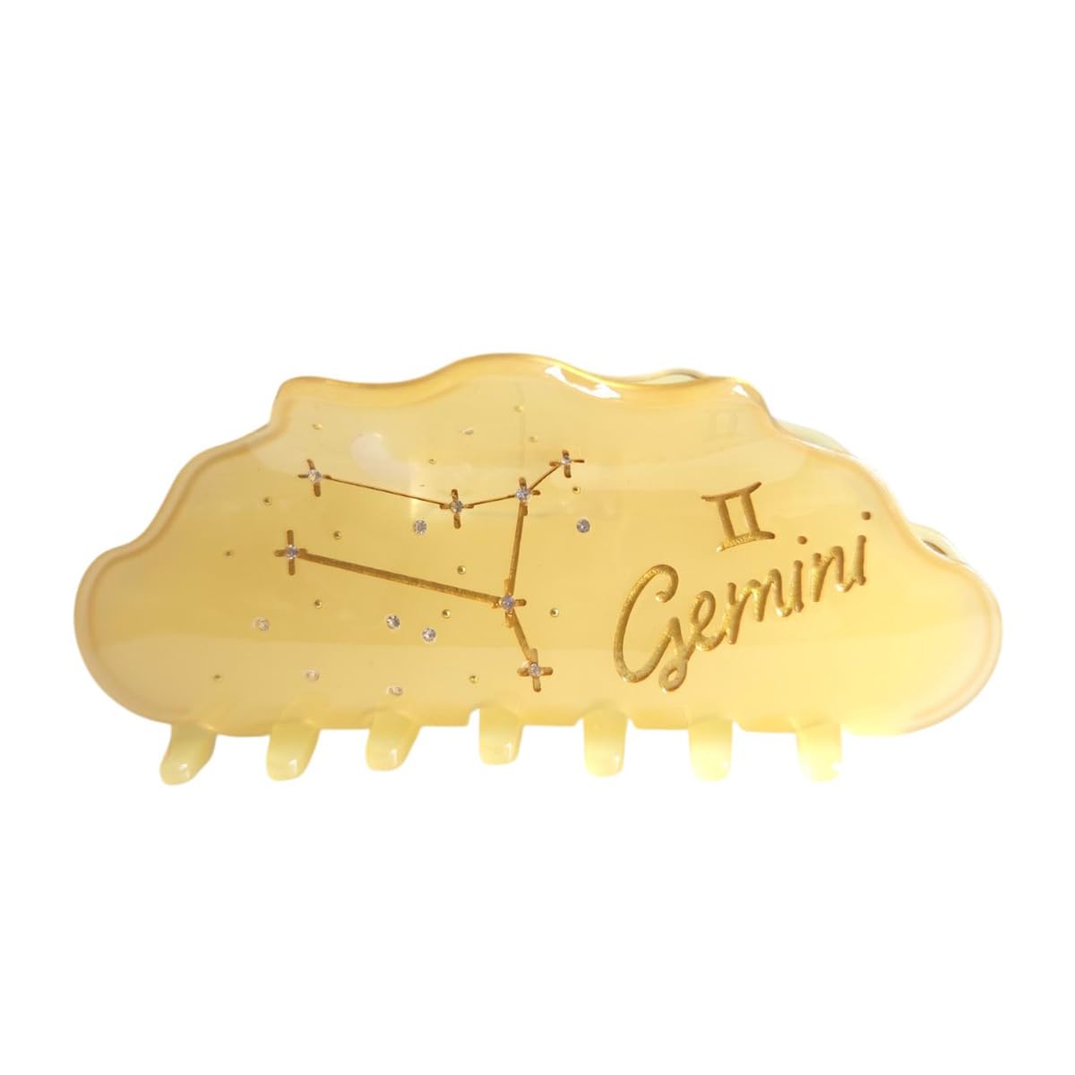 Fantasy Gemini Sign Hair Clips,Novelty Acetate Claw Clip,Zodiac Hair Clips for Women,Yellow