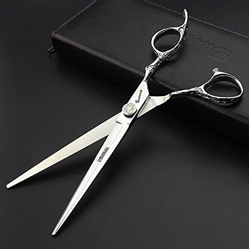 6/7-Inch Professional Hair Scissors Haircut Rose Pattern Hair Scissors Styling Tools Japanese Stainless Steel Scissor Set (7-inch cutting scissors-A)