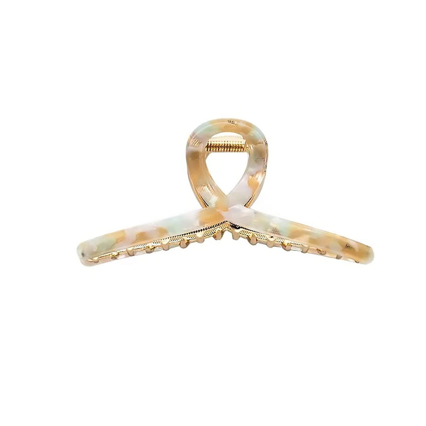 1Pack Large Metal Acetate Hair Claw Clips for Thick Thin Hair Non Slip Big Fashion Hair Clamp for Women Girls Hair Styling Accessories as Gift for Wife Girlfriend (1PC/Box,Green White)