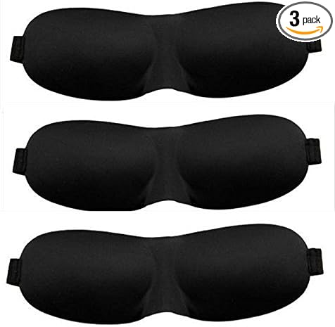 Qi Tian 3 pcs Gem Mindfold Sleeping Eye Mask for women men girls Adults Eyepatch Blindfold Shade Travel natural Sleep Aid Cover Light Guide Relax