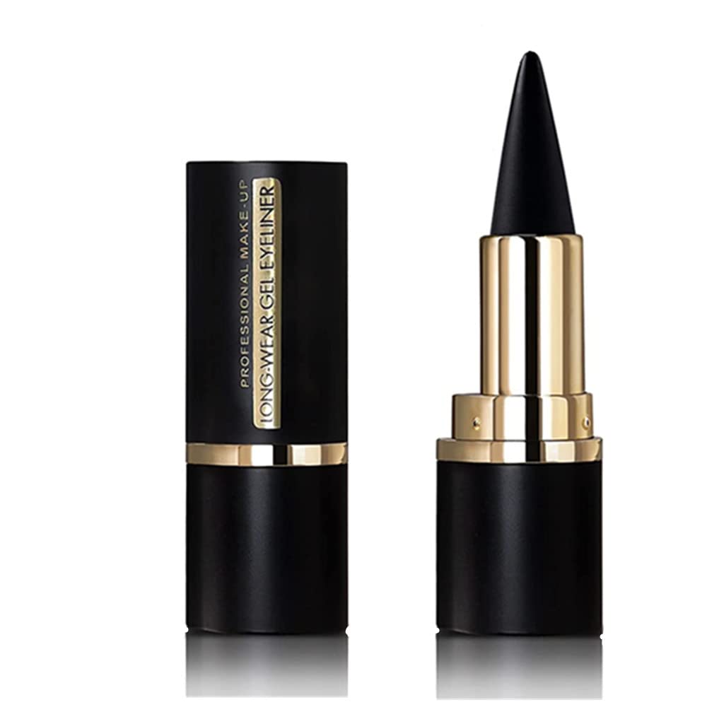 Go Ho Black Gel Eyeliner Stick,Waterproof Eye Cream for Women,Cat Eye Smokey Eyeshadow Stick Crayon,Goth Halloween Makeup,delineador de ojos contra el agua