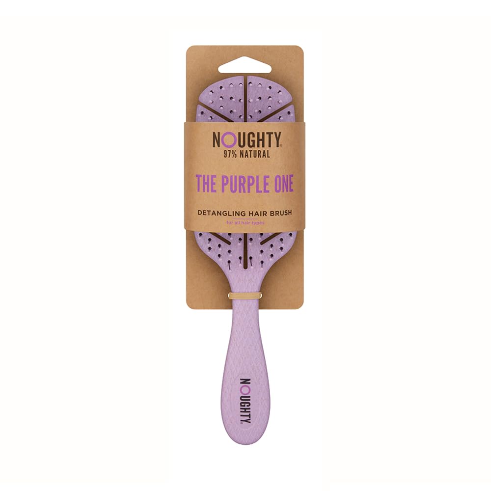 Noughty The Purple One Detangling Brush for Wet and Dry, Smooth and Tangle-Free Hair, Styling and Shower Brush for All Hairtypes, Eco-Friendly and Flexible for Daily Use