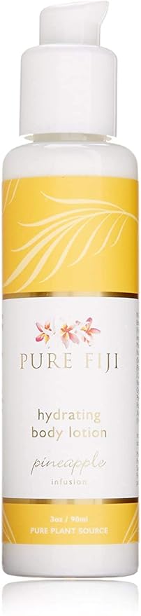 PURE FIJI Body Lotion Hydrating - Moisturizing Lotion for Dry Skin with Coconut Milk and Vitamin E, Organic Body Lotion For Women and Men, Pineapple Scent, 3 oz