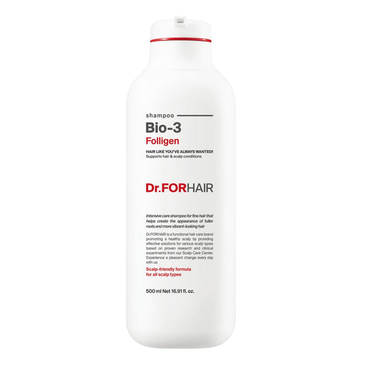 Dr.FORHAIR Folligen Bio-3 Shampoo | Korean Hair Care | Clarifying, Volumizing & Root Boost | For Hair Thickening & Fuller Looking, 16.91 fl oz