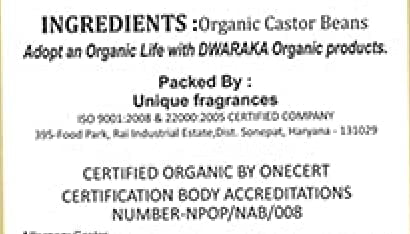 Dwaraka Organic Cold Pressed Castor Oil for Hair Growth, Skincare and Massages - 16.9 Fl Oz (500 ML) | USDA Organic, Non-GMO, All Natural