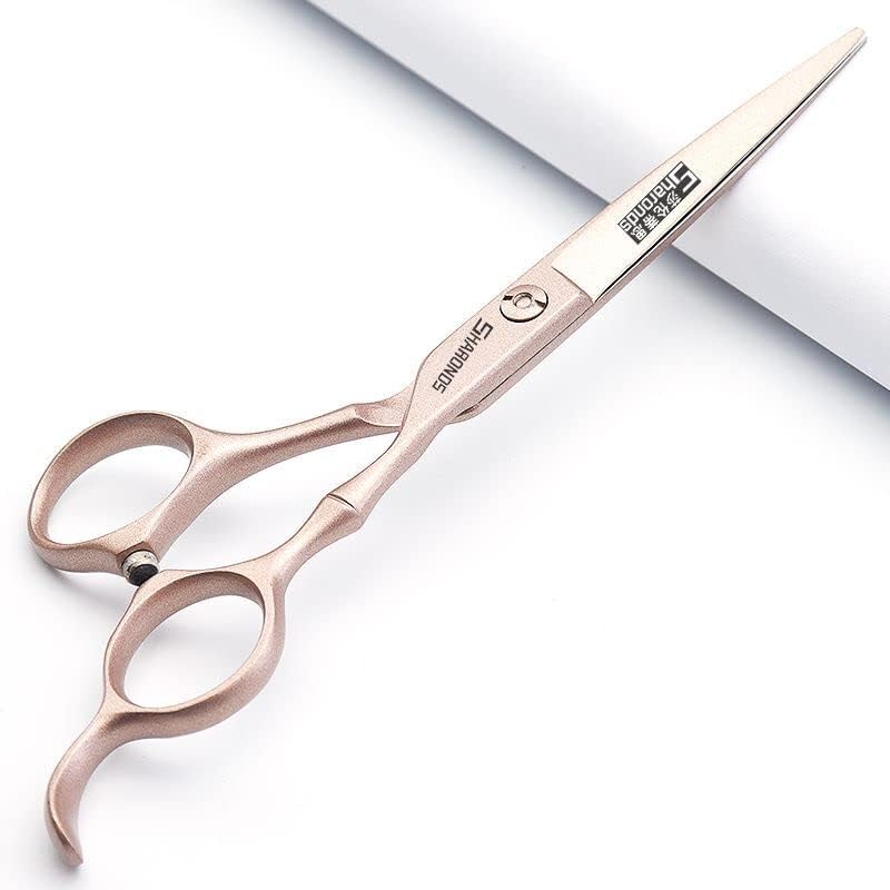 professional haircut scissors rose gold high hardness sharp 440c hairdresser hairstyle trim and hair sparse (6-inch 2pc)