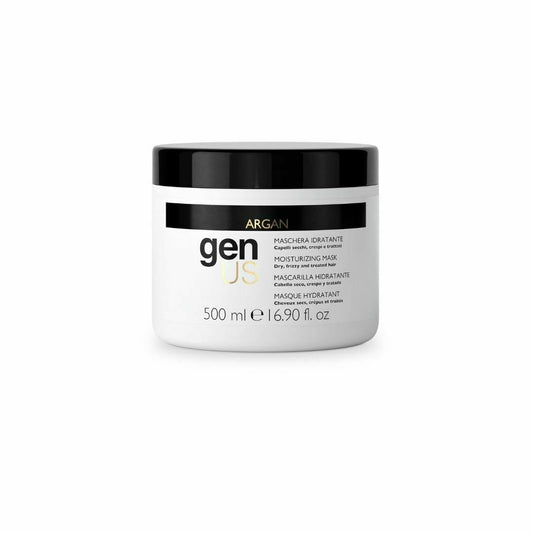 Genus Argan Hydrating Hair Mask - Enriched with Argan Oil & Linseed Oil for Dry, Frizzy & Treated Hair - Moisturizing, Anti-Frizz, Deep Nourishment, Shine & Softness - 500ml