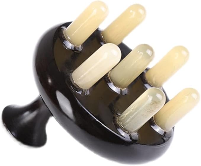 Scalp Massager Horn Comb Multifunctional Massager Reflexology Tools Gua Sha Comb Facial Body Head Lymphatic Drainage Massage Tools