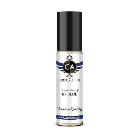 CA Perfume Impression of In Blue for Men Fragrance Oil Woody Spicy Scent Long Lasting Cologne for Men Travel Size TSA Ready Mini Parfum Body Oil Roll-on 0.33 Fl Oz 10ml