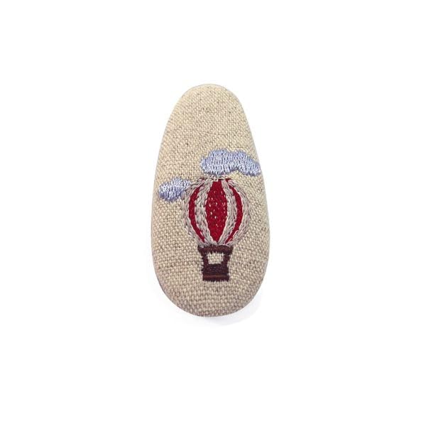 Embroidered Hair Clips (Linen Ballon)