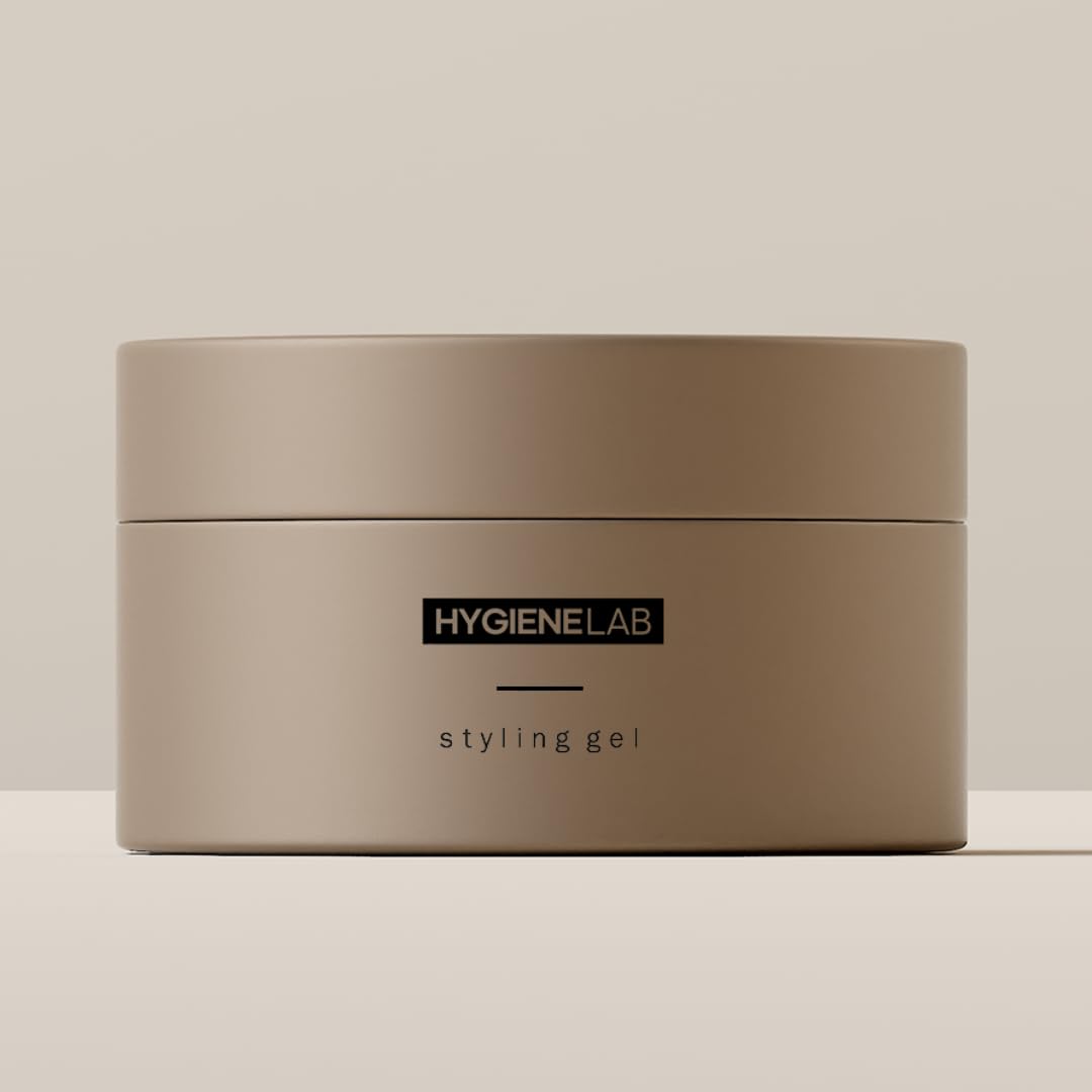 HygieneLab Men's Hair Gel - EWG Verified, Strong Hold, Matte Finish, Weightless Texture, Sandalwood Scent, Non-Toxic Clean Formula, Suitable for All Hair Types
