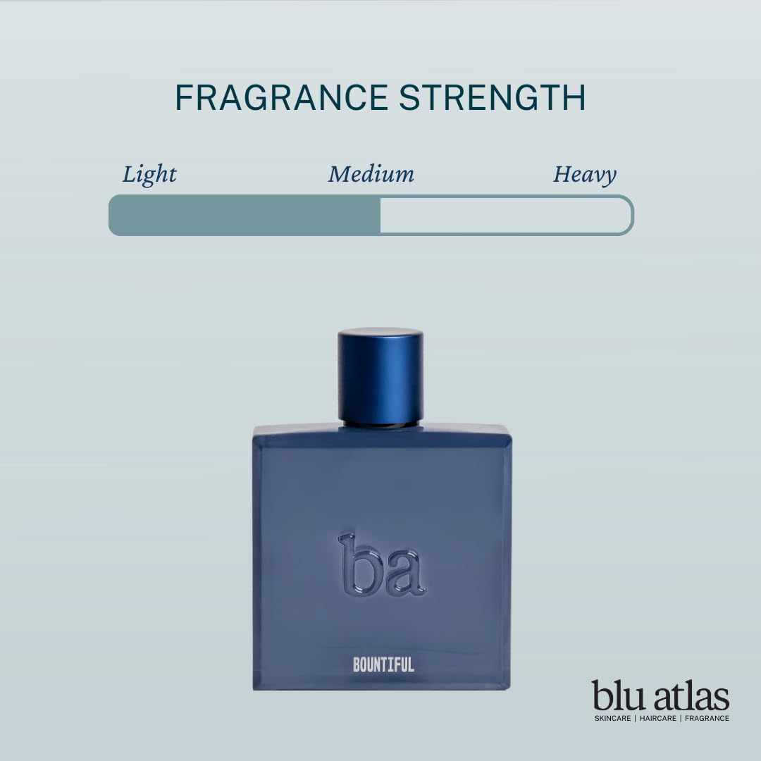 Blu Atlas Bountiful Eau De Parfum for Men- Long-lasting Woody and Floral Cologne With Violet, Oakmoss & Sandalwood, Clean Ingredients- 100 ml Sophisticated Fragrance for Everyday Wear
