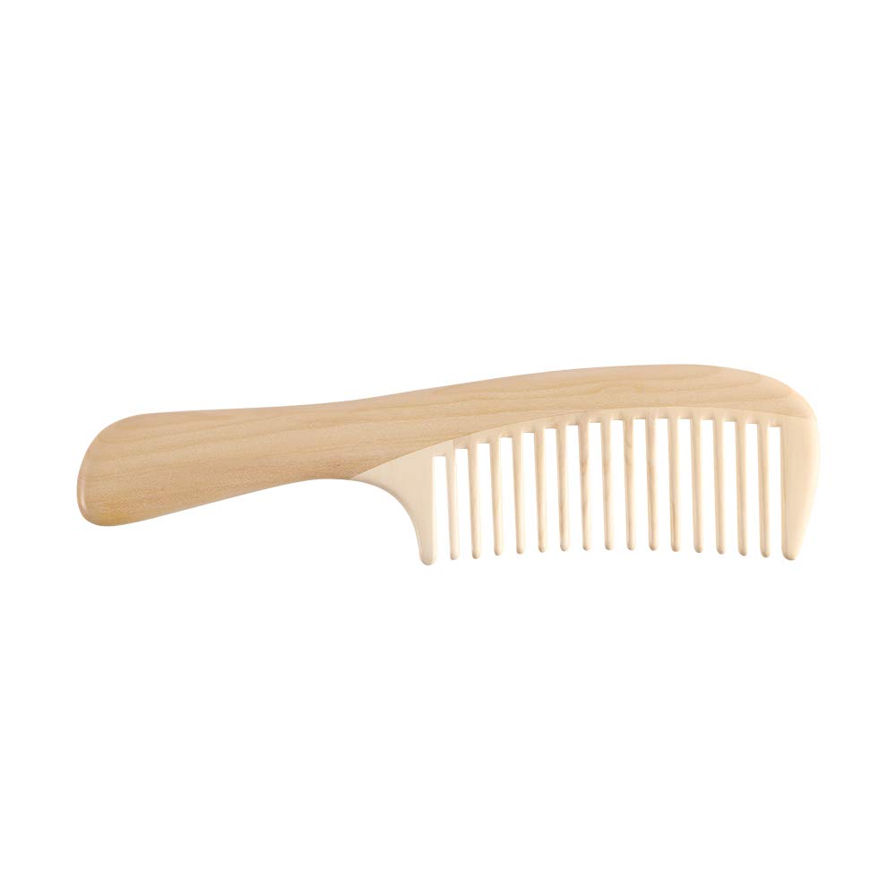 TAN MUJIANG Wood Wide Tooth Hair Comb for Curly Hair Natural Water Boxwood Anti-static YHSHY0202