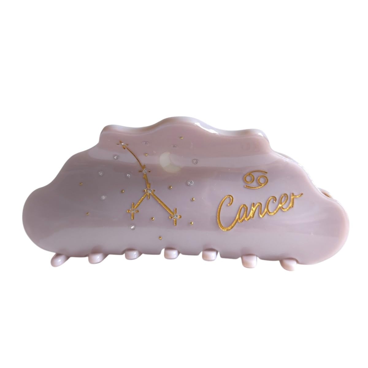 Fantasy Cancer Sign Hair Clips,Novelty Acetate Claw Clip,Zodiac Hair Clips for Women,Grey