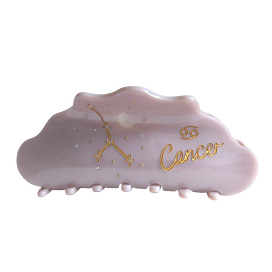 Fantasy Cancer Sign Hair Clips,Novelty Acetate Claw Clip,Zodiac Hair Clips for Women,Grey
