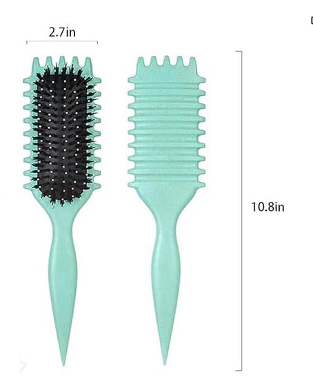 Green 1 piece Curl Defining Brush, Curly Hair Brush for Detangling Shaping and Defining Curls for Women, Men, girl and boy Hair.